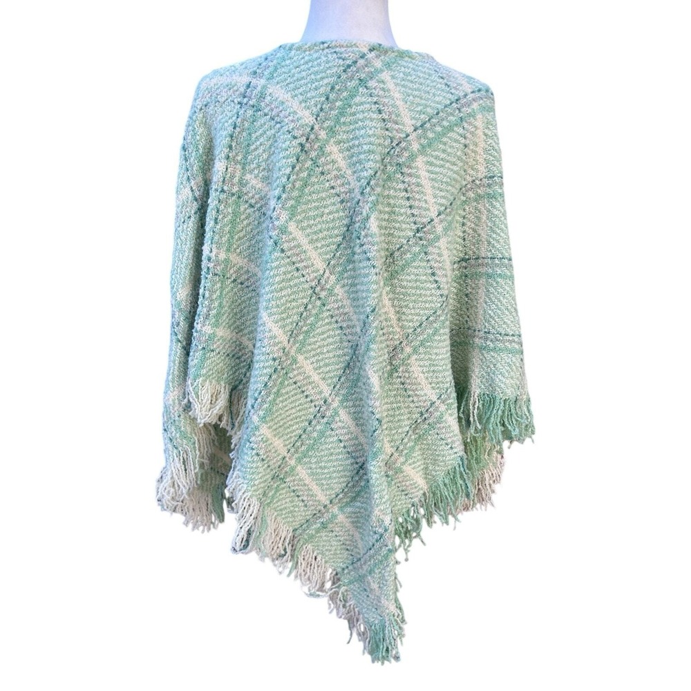 Boyne Valley Weavers Fair Isle Poncho O/S BohPlaid Wool Alpaca Heritage Irish‎ - Picture 2 of 11
